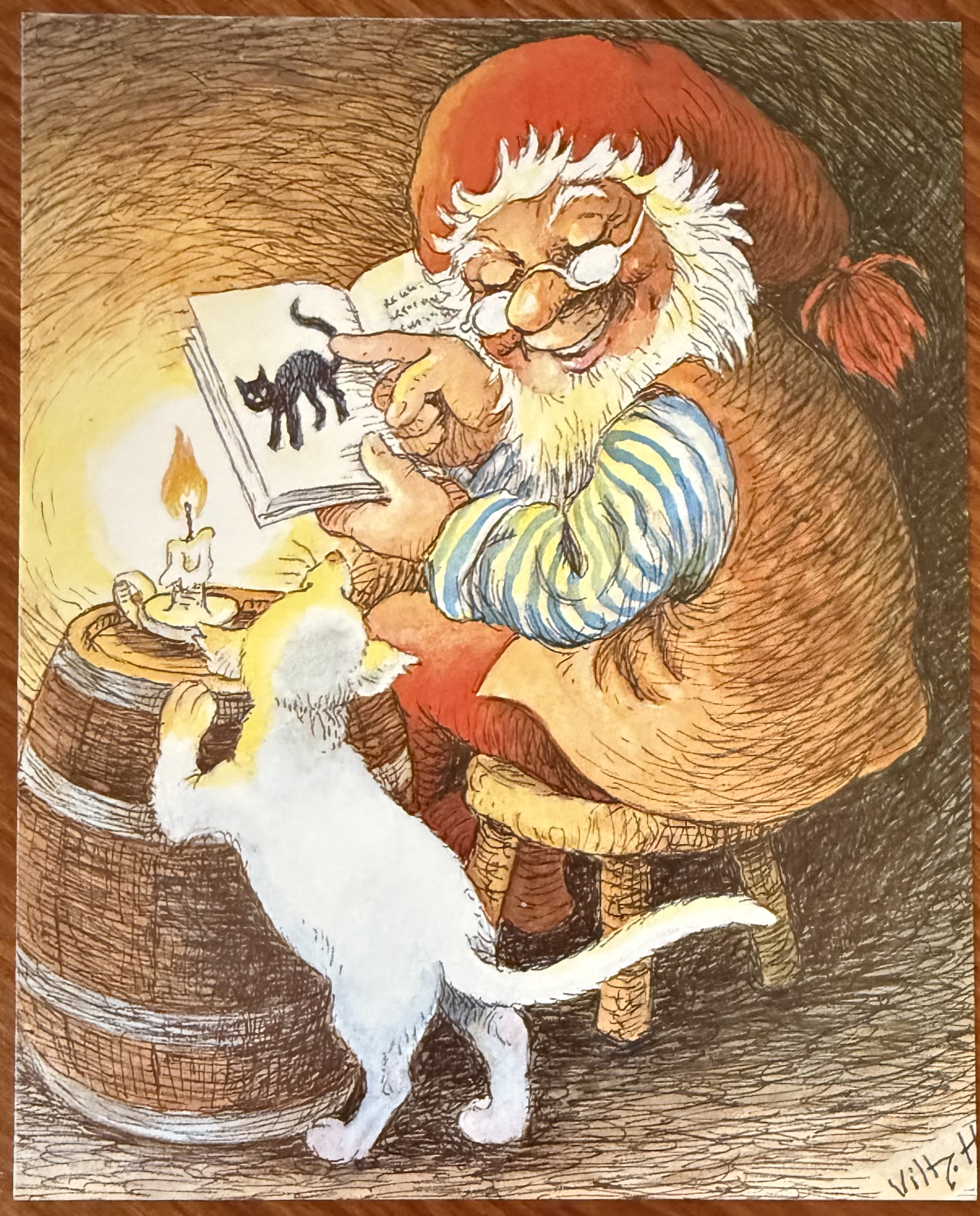 Vilh. Hansen,  Nisse med katt