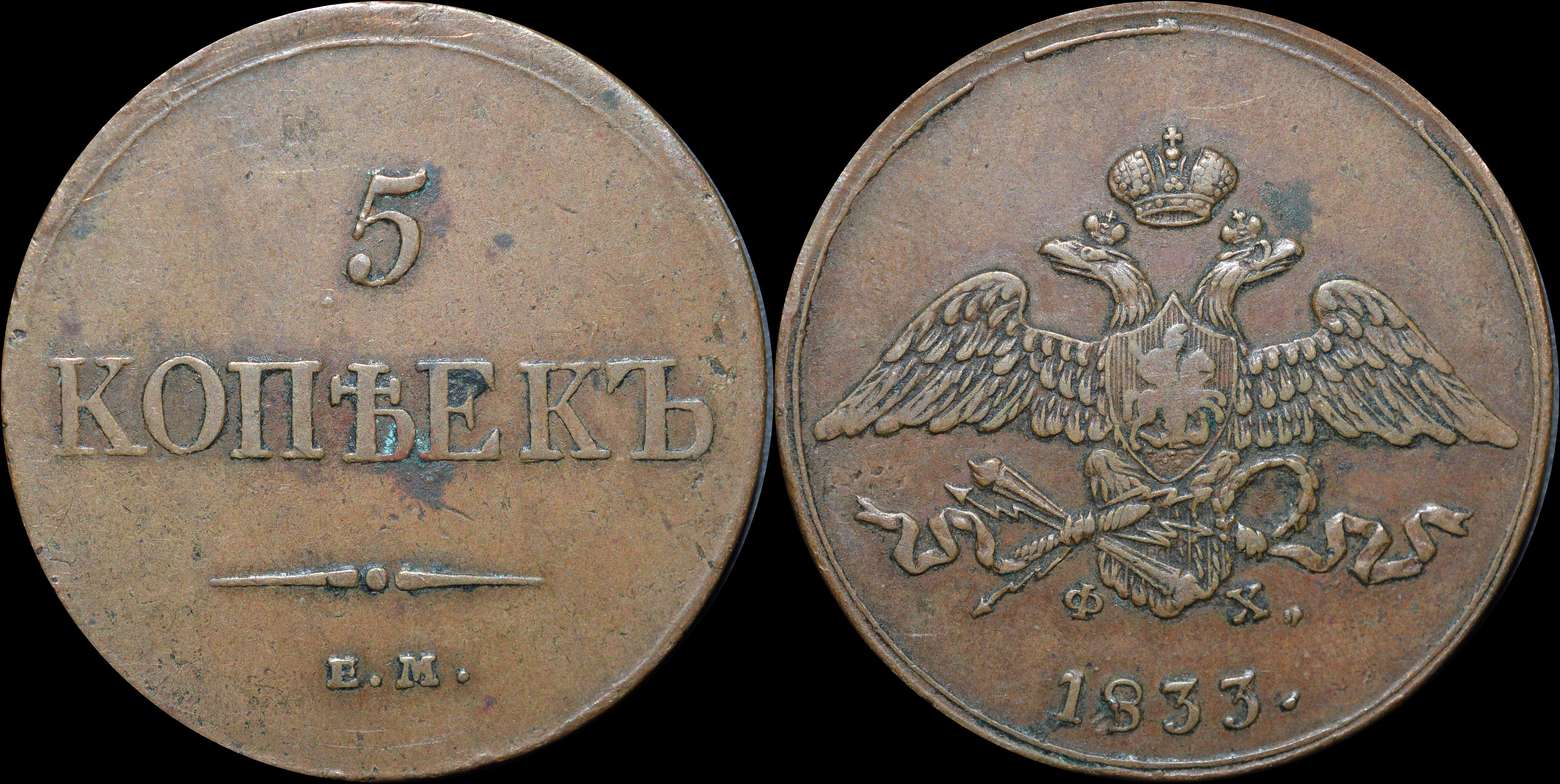 NorCollect:  Russland 5 Kopeks 1833