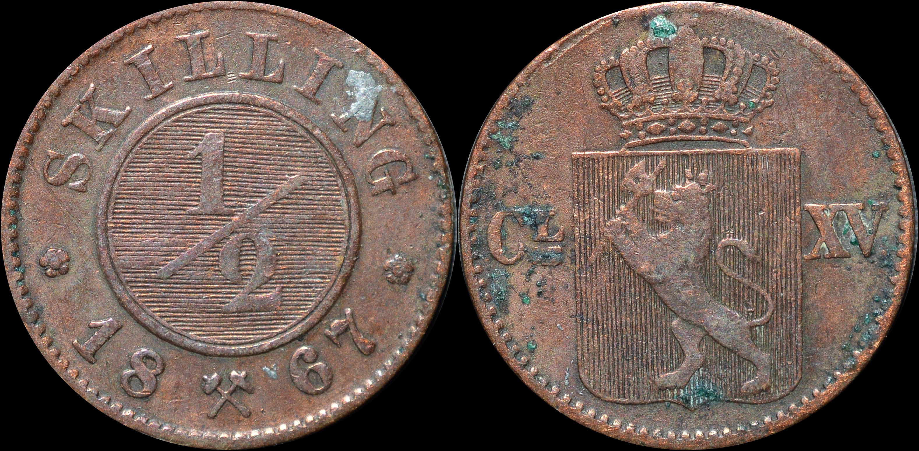 NorCollect:  1/2 Skilling 1867