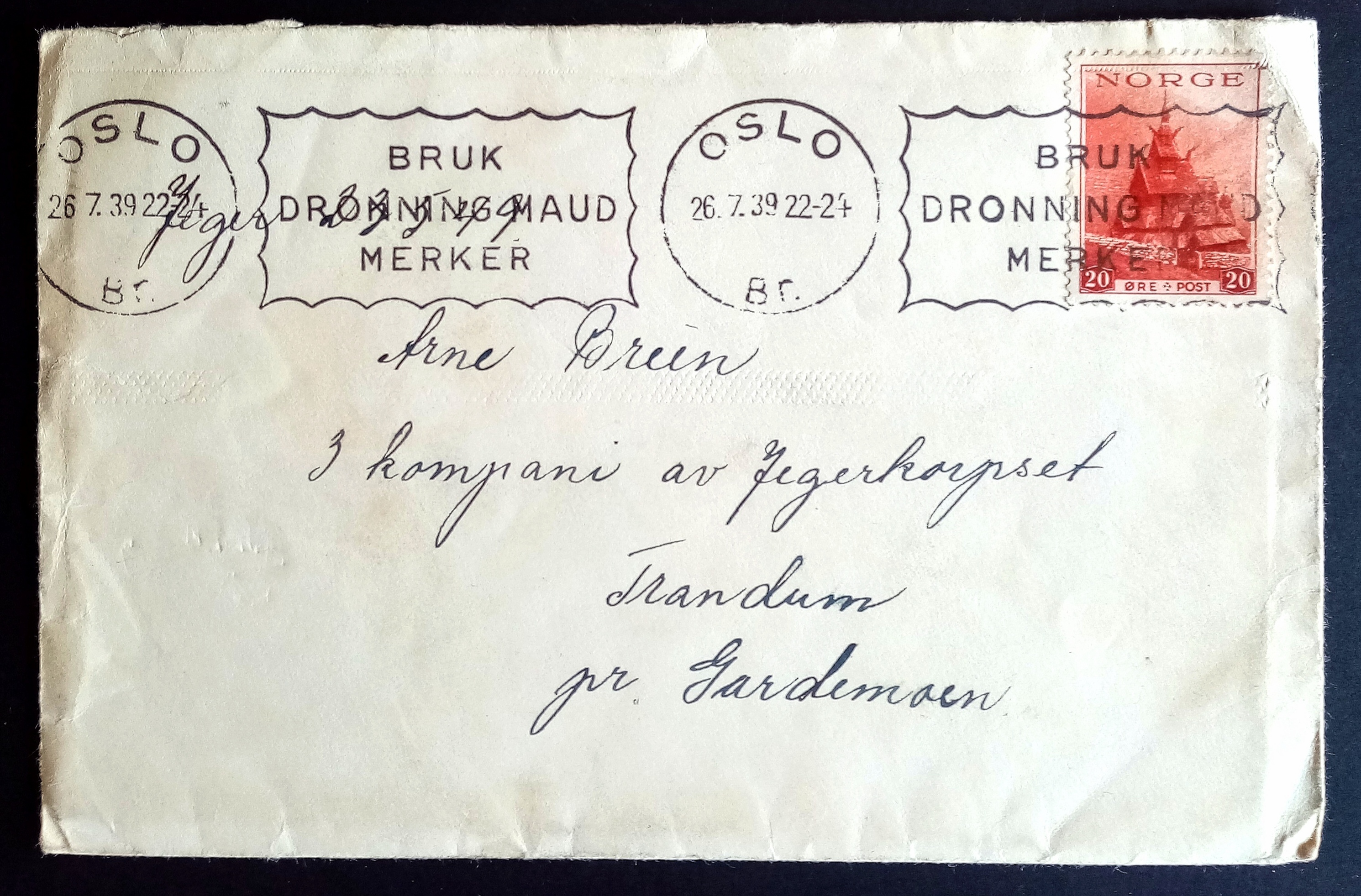 Brev - OSLO. 26.7.39.
