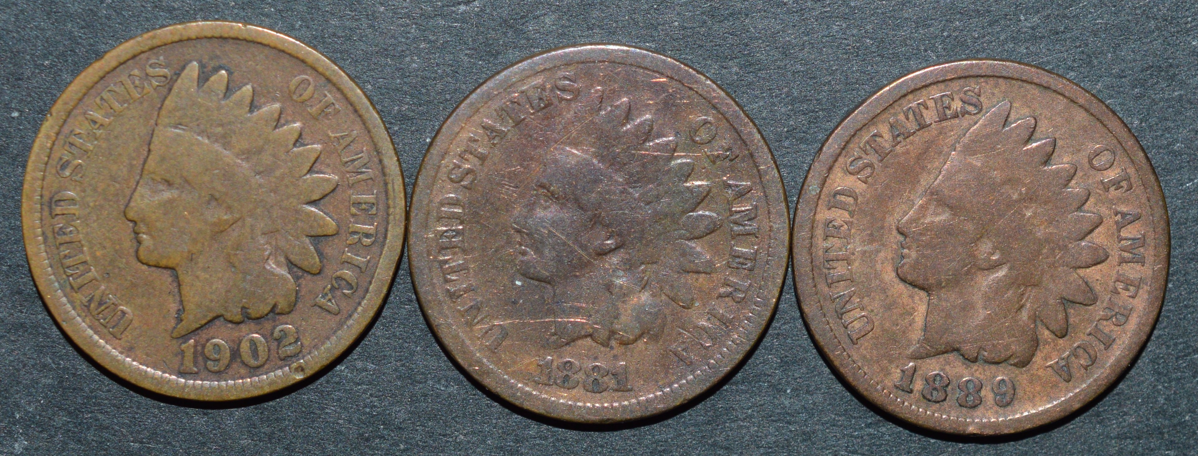 NorCollect:  USA 3 X 1 Cent 1881-1902