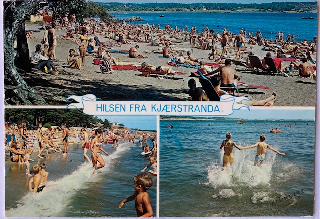 KJÆRSTRANDA 3 motiver fra stranda med badeliv br.1974