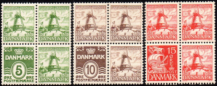 Danmark Afa: 236-238 i 4blokker - Dybbøl mølle **