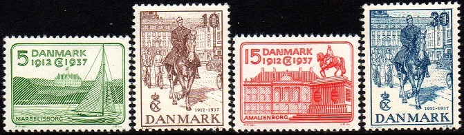 Danmark Afa: 239-42 - Chr. X. Sølvjubileum **