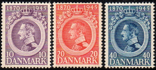 Danmark Afa: 290-92 - Chr. X 75 år **