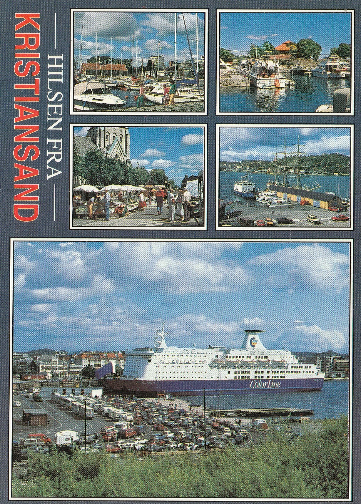 Hilsen fra Kristiansand. Innfallsporten for båtturistene .  Aune M-14891-3