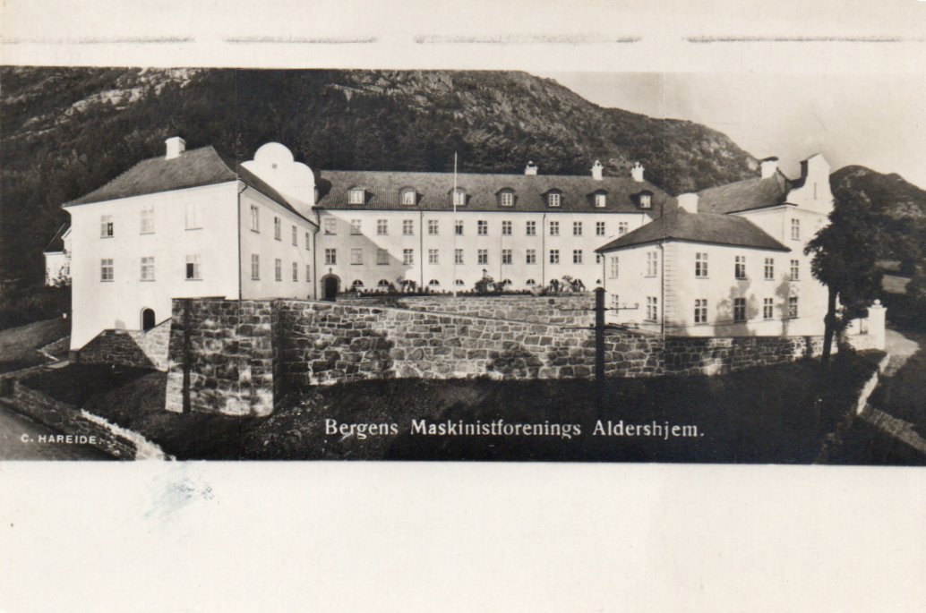 Bergens Maskinistforening Aldershjem. Stemplet 1934.