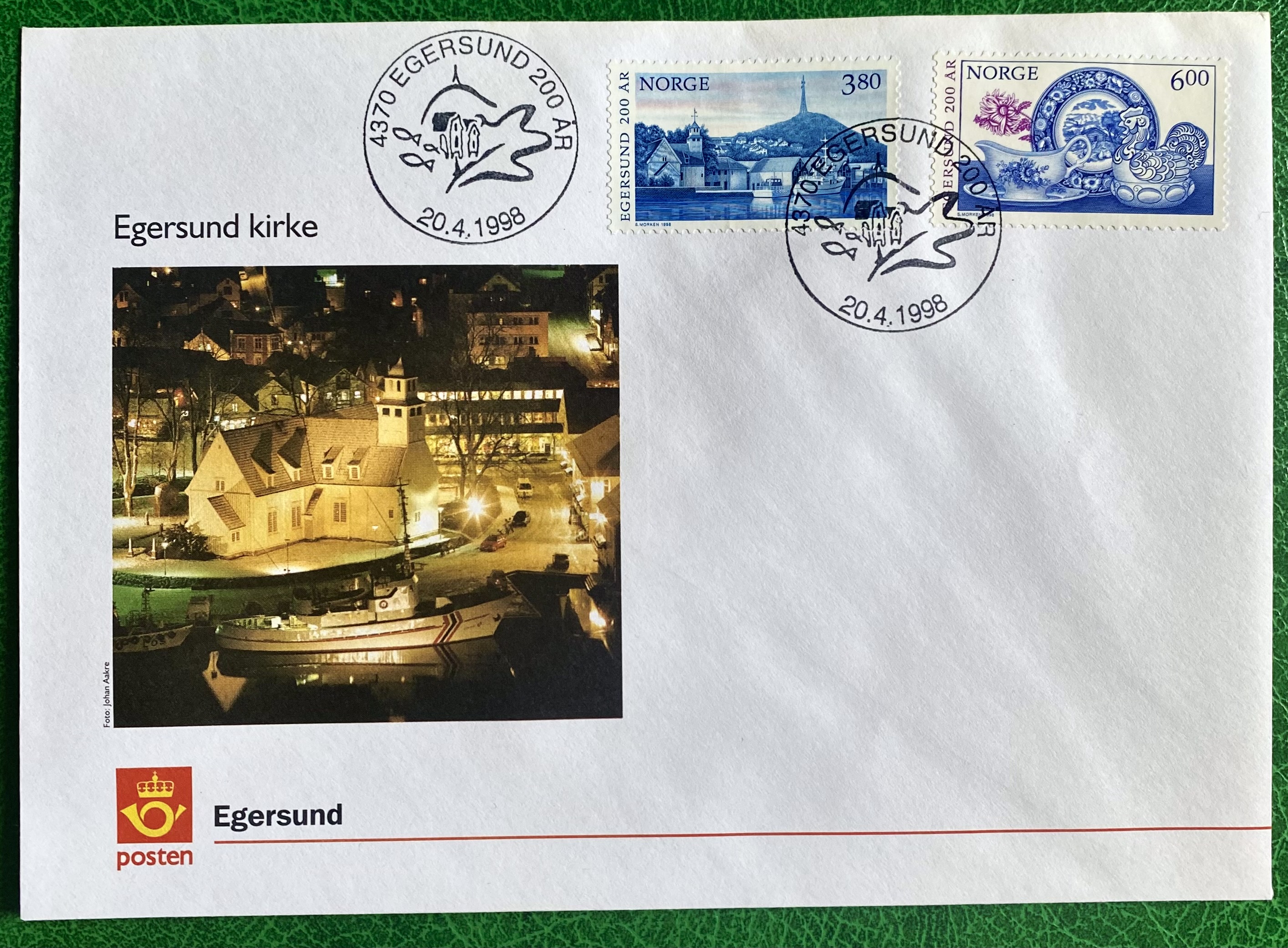 FDC NK 1327-1328 Egersund Kirke