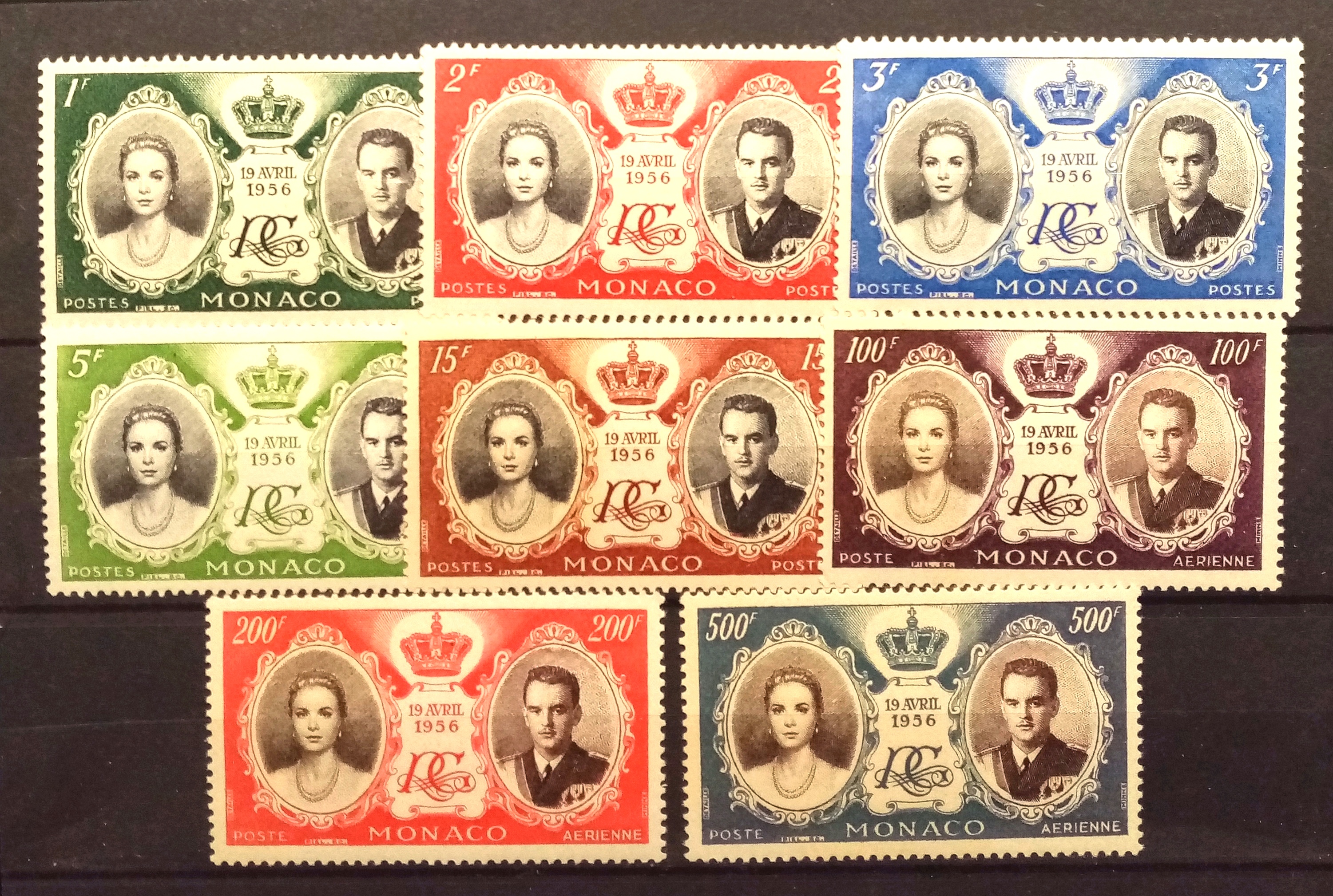 Monaco - Afa 570-77. Fyrstebryllup. (1956) **