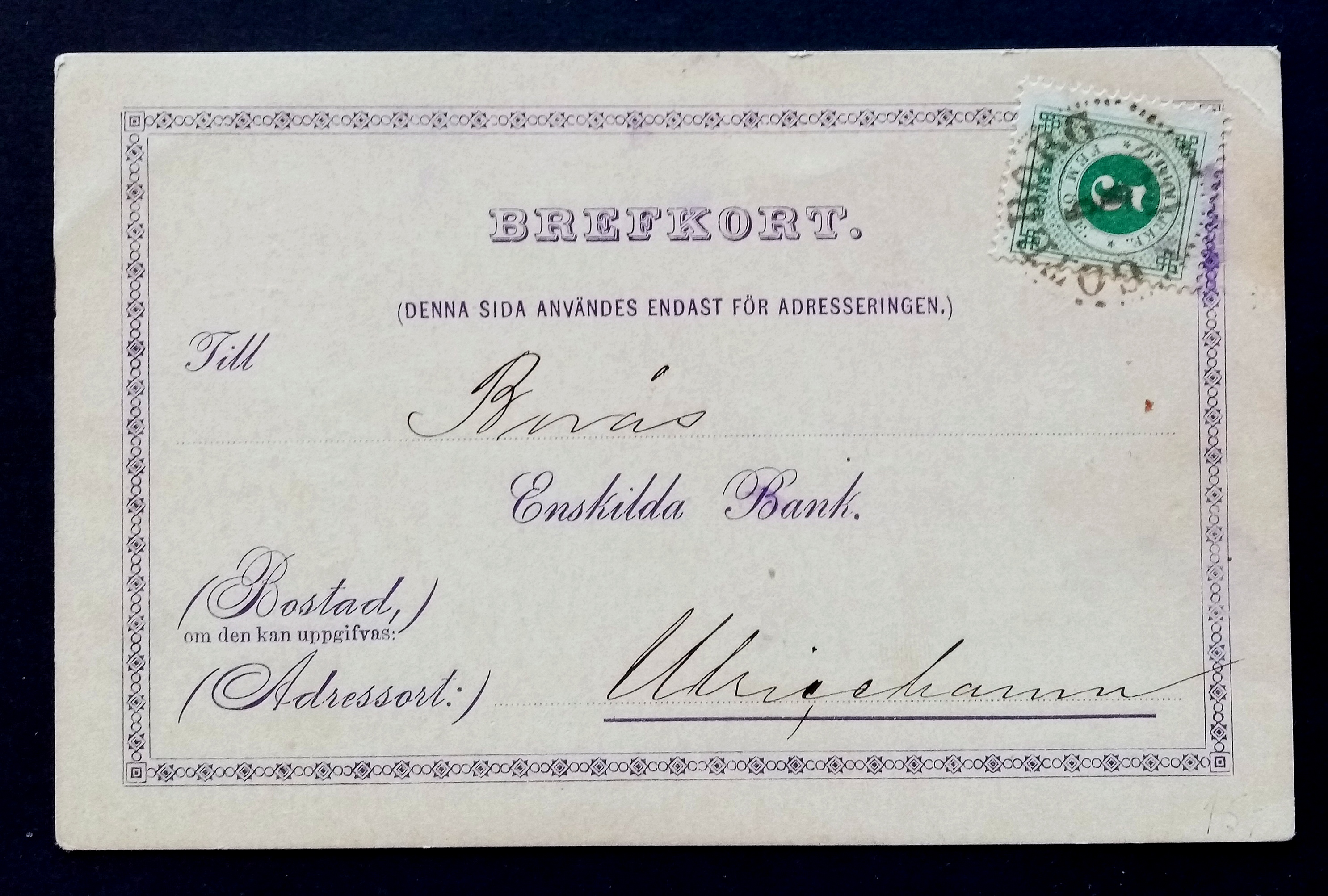 Sverige - BREFKORT - GØTEBORG. 6.6.1899