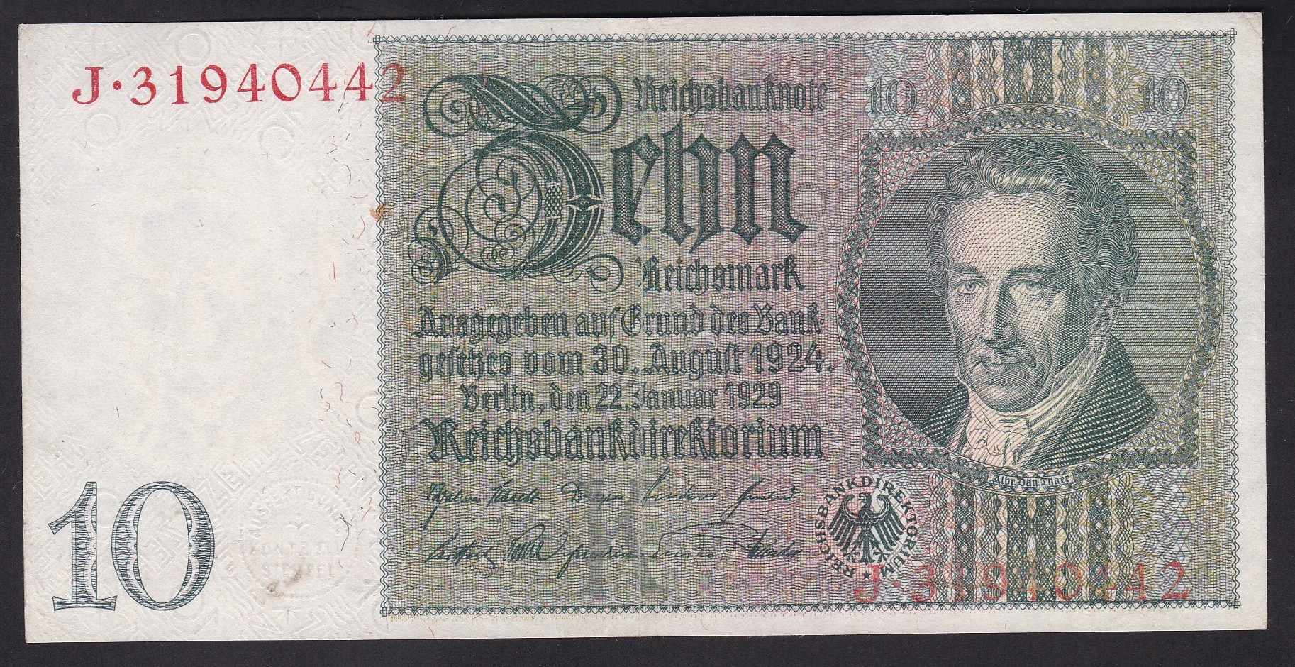 Tyskland . 1929 . 10 Reichsmark