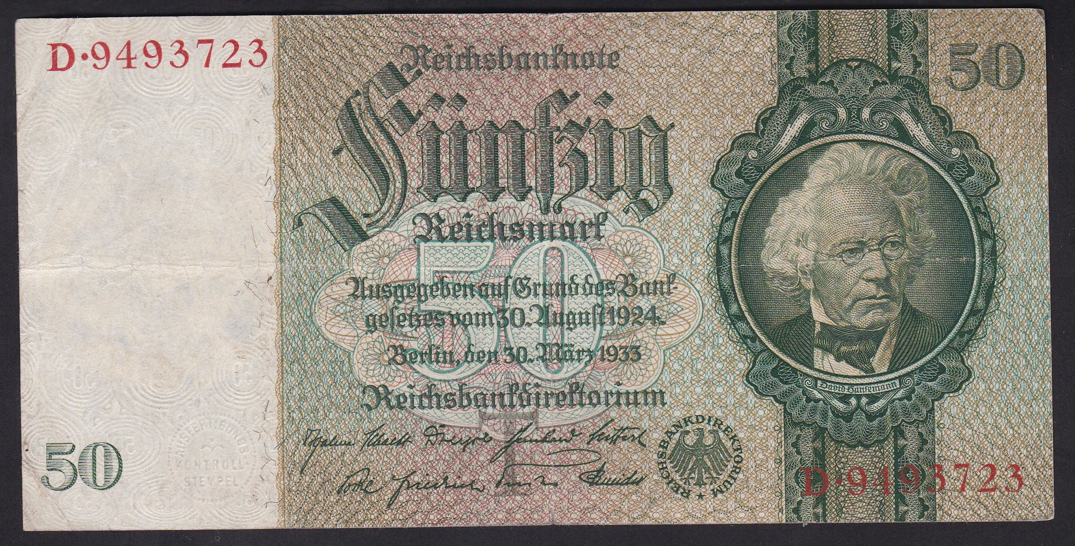 Tyskland . 1933 . 50 Reichsmark