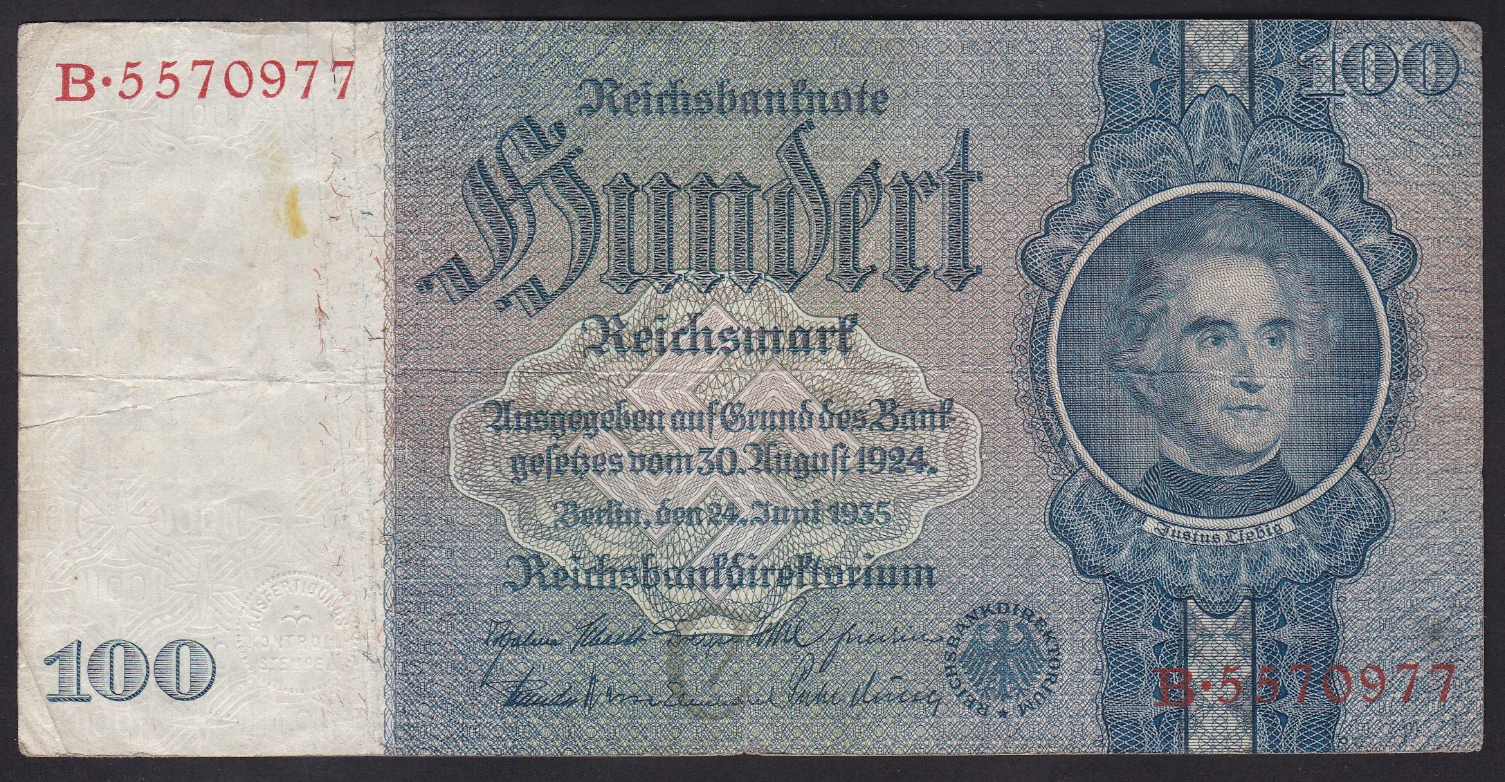 Tyskland . 1935 . 100 Reichsmark