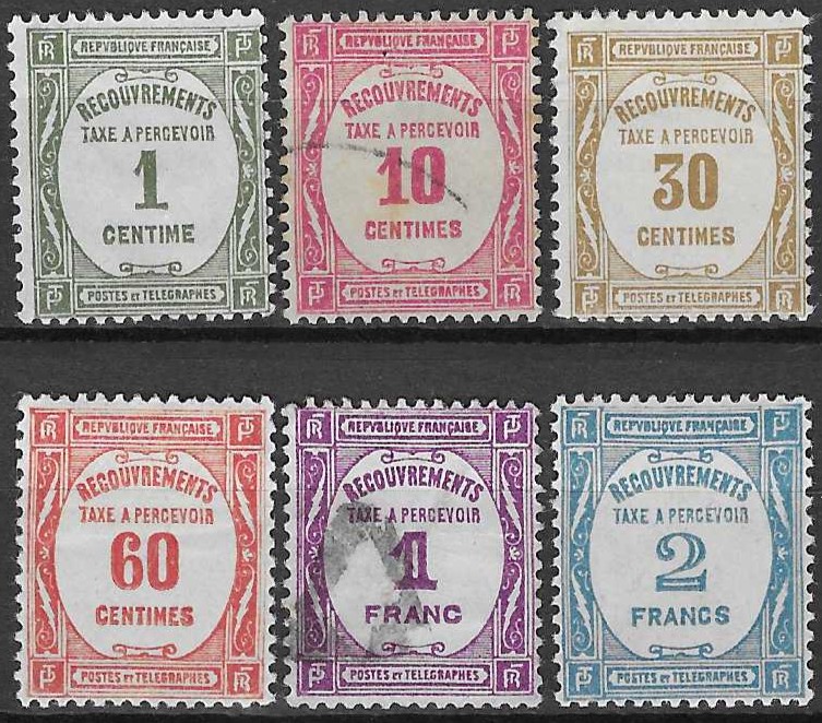Frankrike porto AFA 56-61*/o - verdi 1.150 NOK