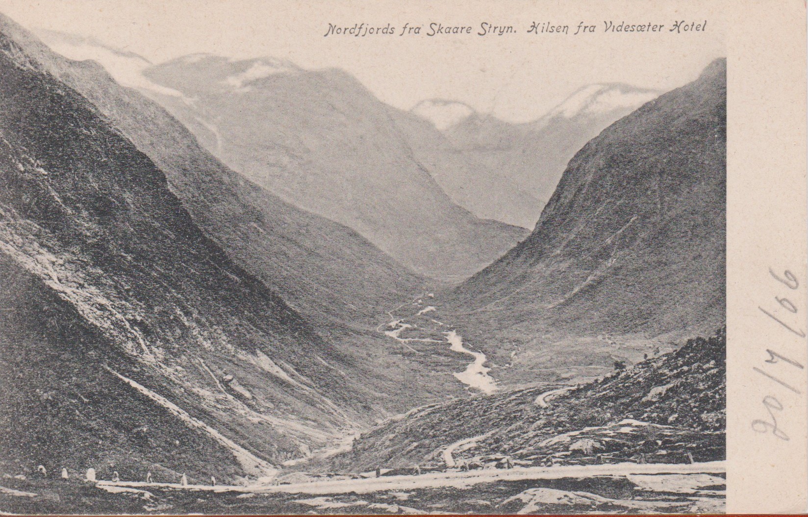 Nordjords fra Skaare Stryn.  Hilsen fra Videsæter Hotel.