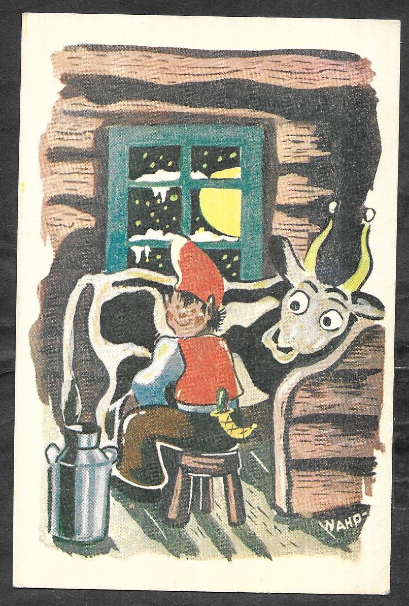 Julekort - sign. - P. & F. Serie A. 2. J.W.E. - Norsk arbeide - [438]