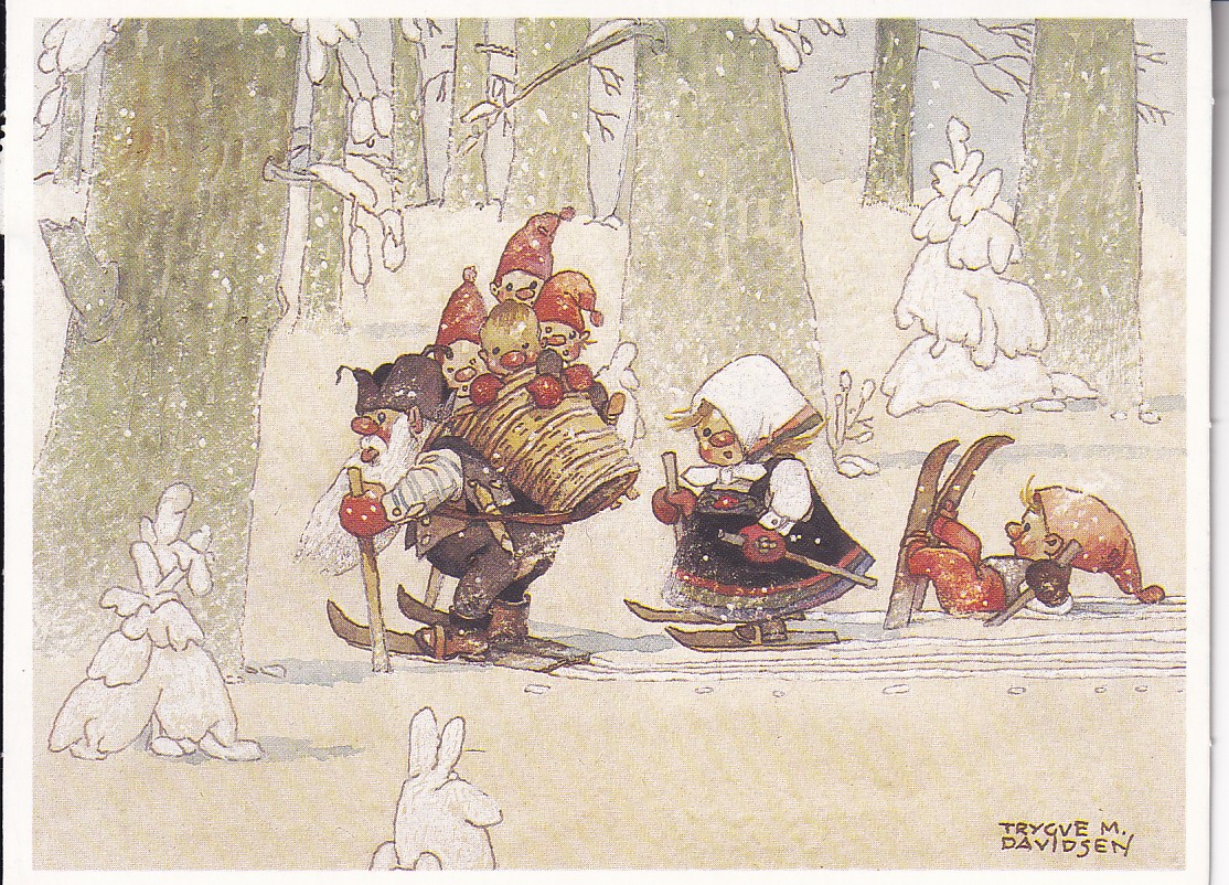 Familien på skitur