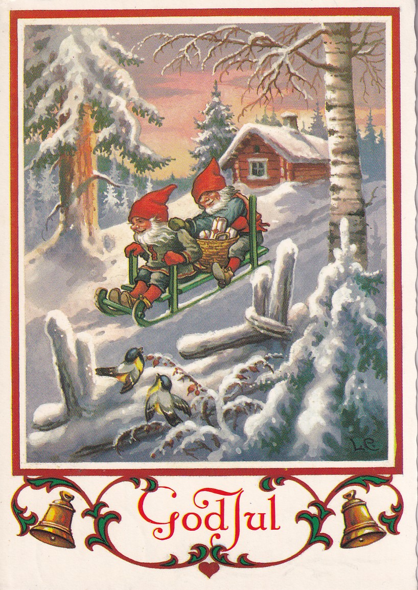 2 nisser på kjelke