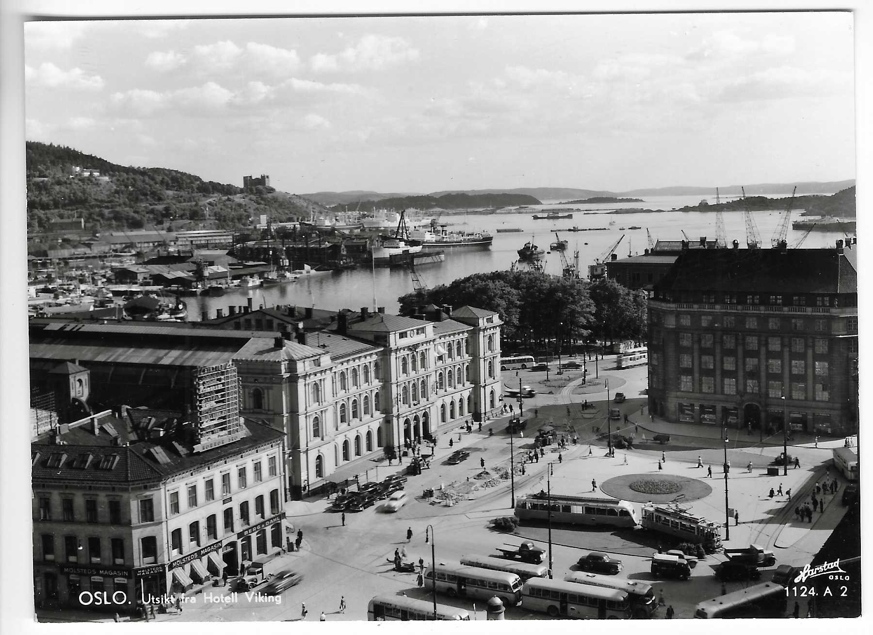 Utsikt fra Hotell Viking. Østbanestasjonen.50t. Harstad 1124A2
