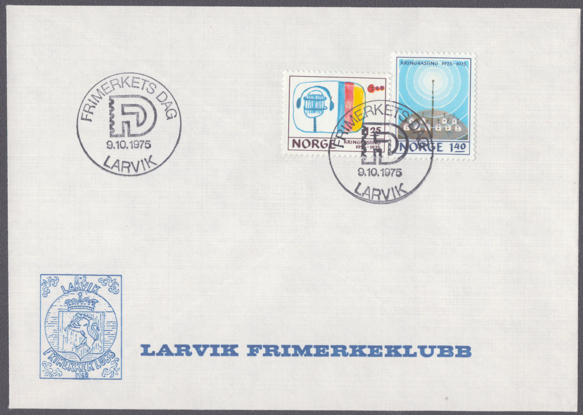 FDC 1975 NK760-NK761 vignett 22 Larvik