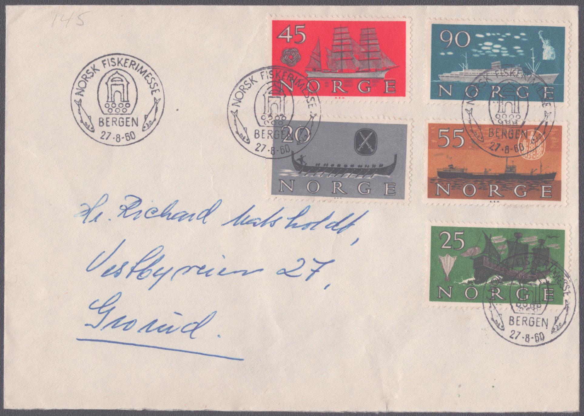 FDC 1960 NK485-NK489 Bergen