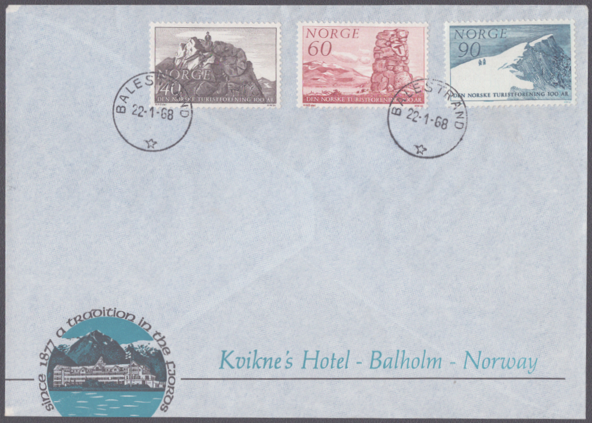 FDC 1968 NK599-NK601 Balestrand
