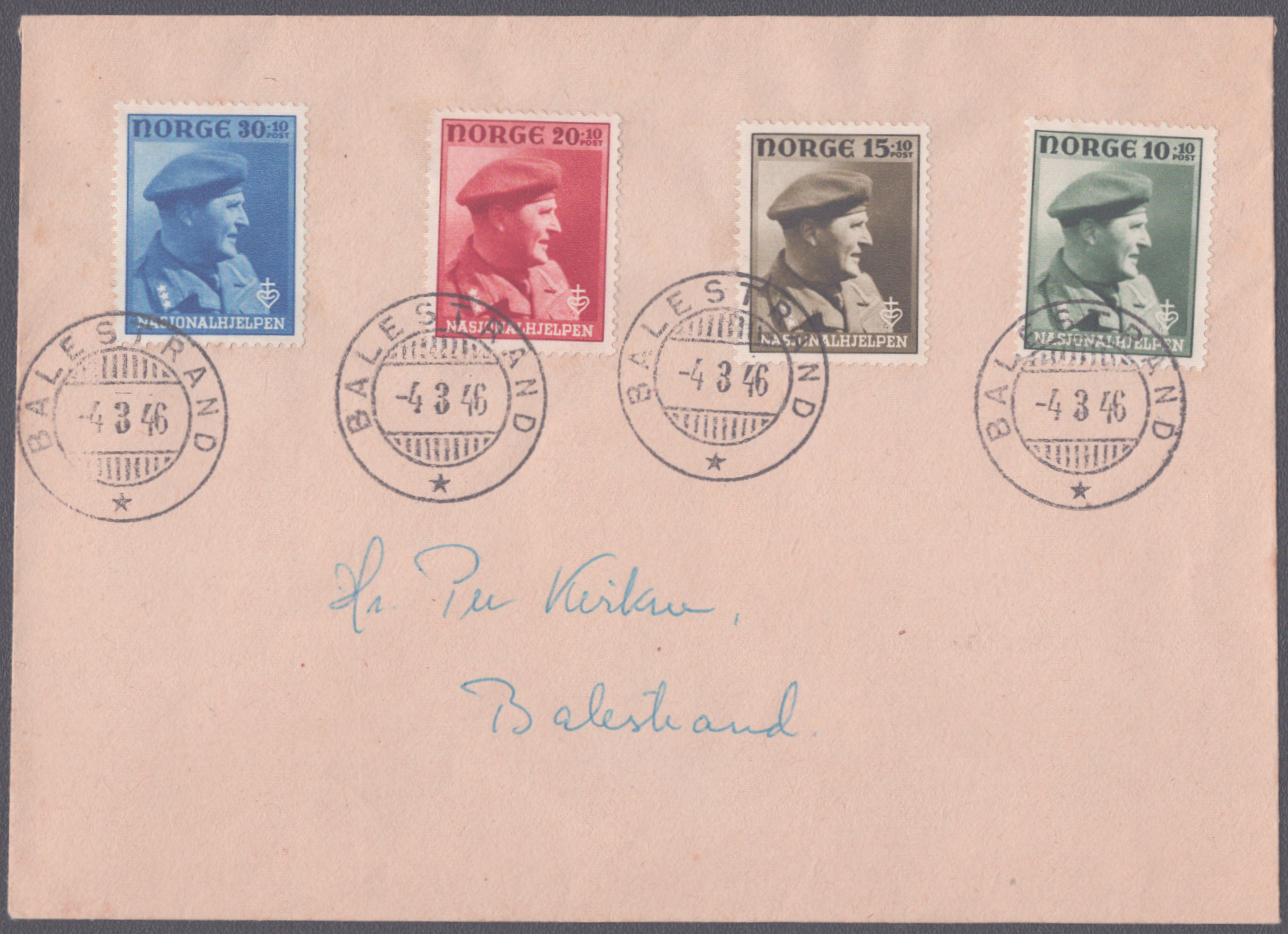 FDC 1946 NK345-NK348 Balestrand