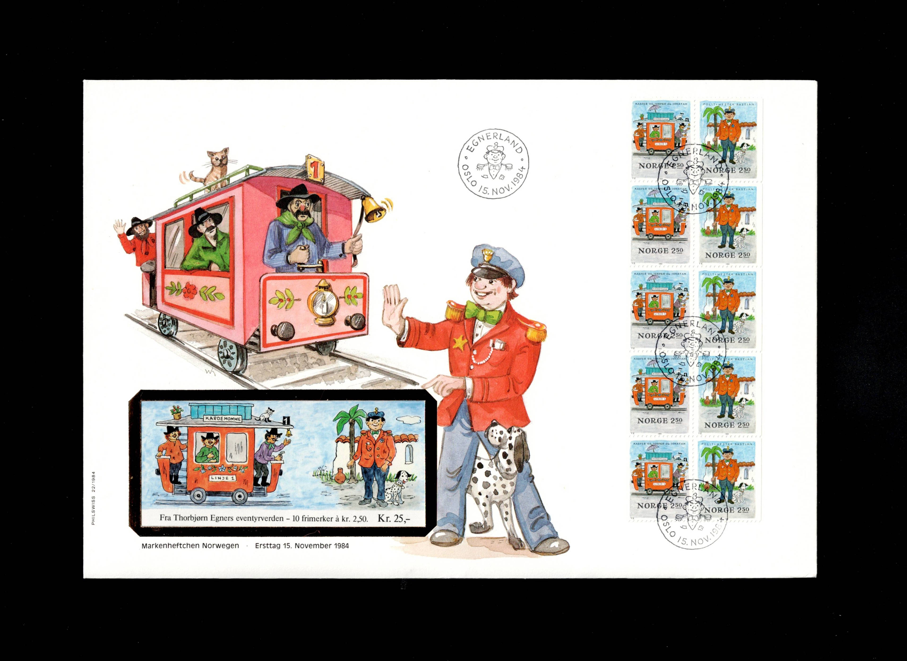 FDC 1984 FH63 Eventyr JUL vignet Philswiss