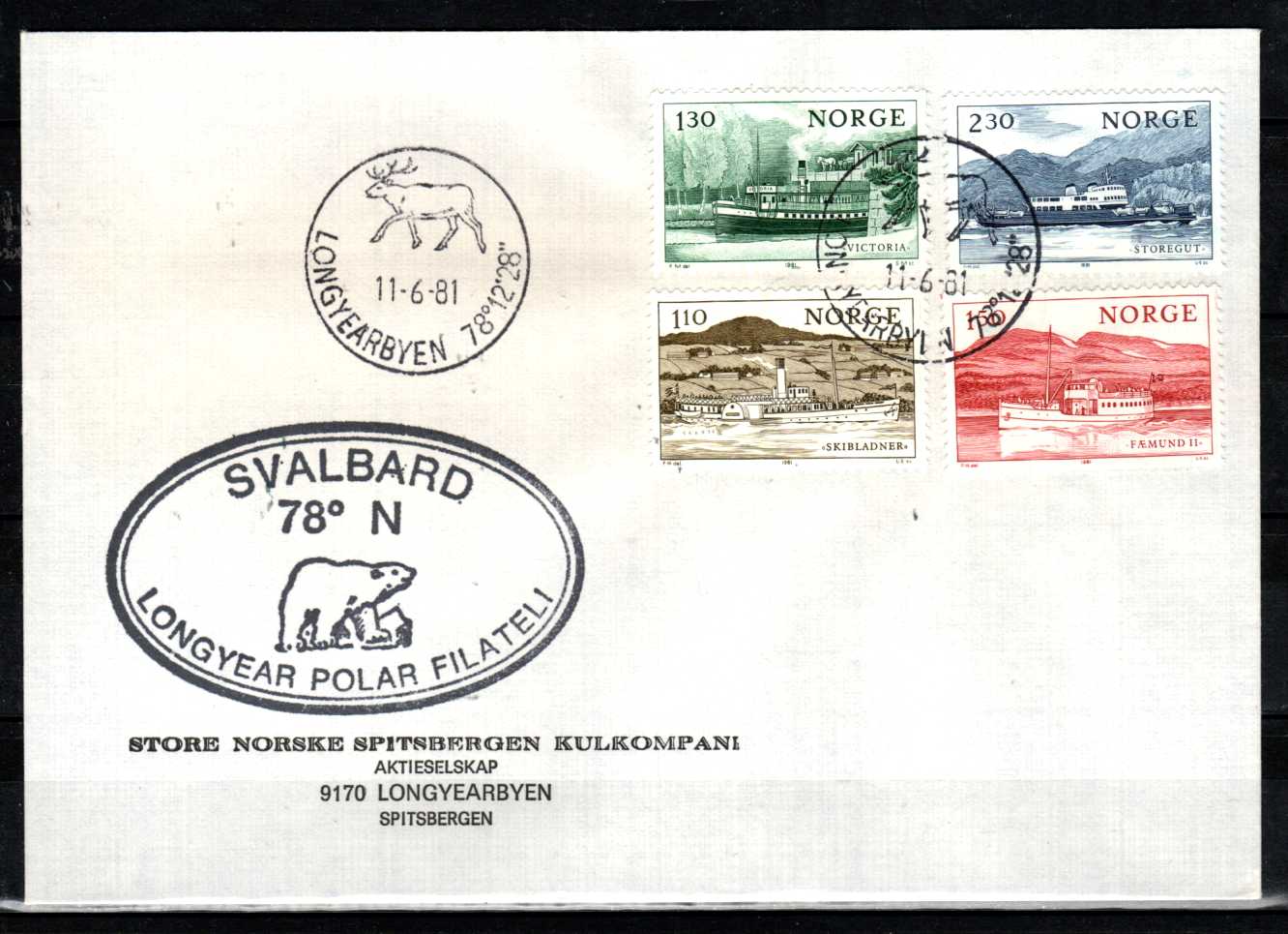 FDC HK 889-992 stemplet Longyearbyen
