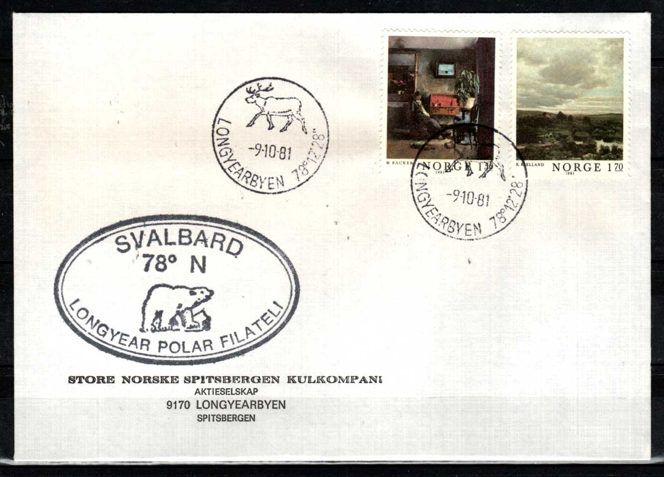 FDC HK 895-96 stemplet Longyearbyen