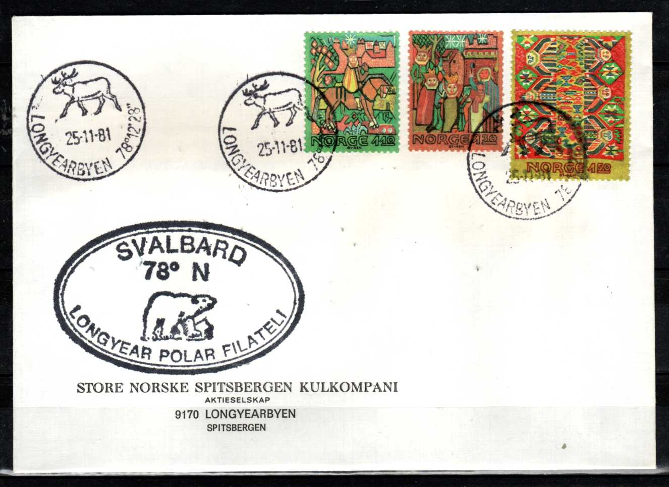 FDC HK 898-900 stemplet Longyearbyen