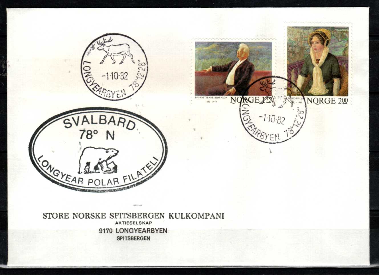 FDC HK 918-19 stemplet Longyearbyen