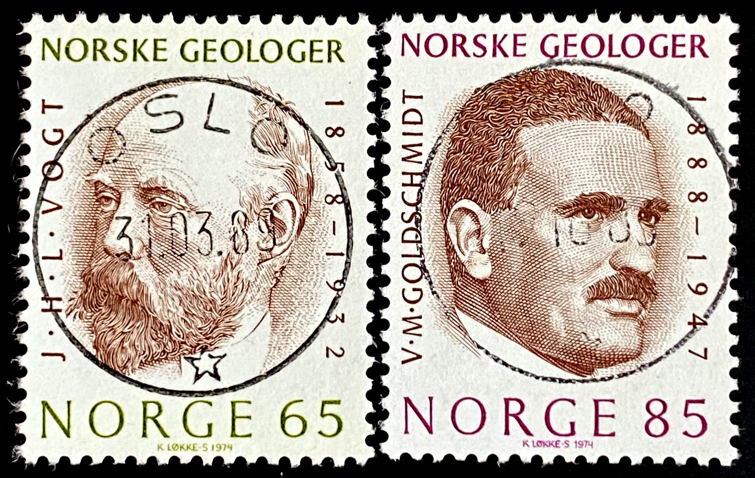 NK 735-736 Stemplet Oslo hhv. År 1989/1986