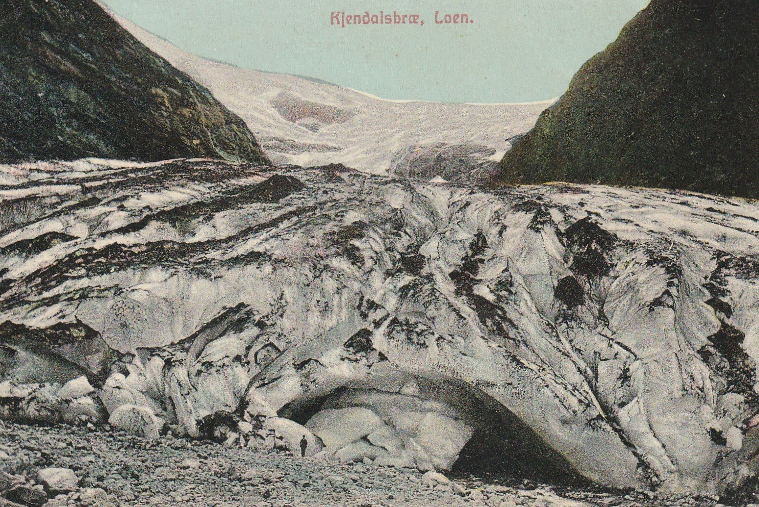Eldre kort fra Kjendalsbræ , Loen.  Kirkhorn No 46 Små