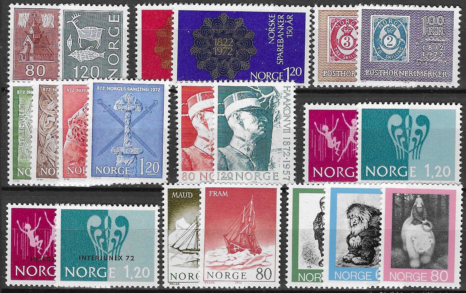 Norge 1972 - NK 686 og 699  - verdi 230 NOK