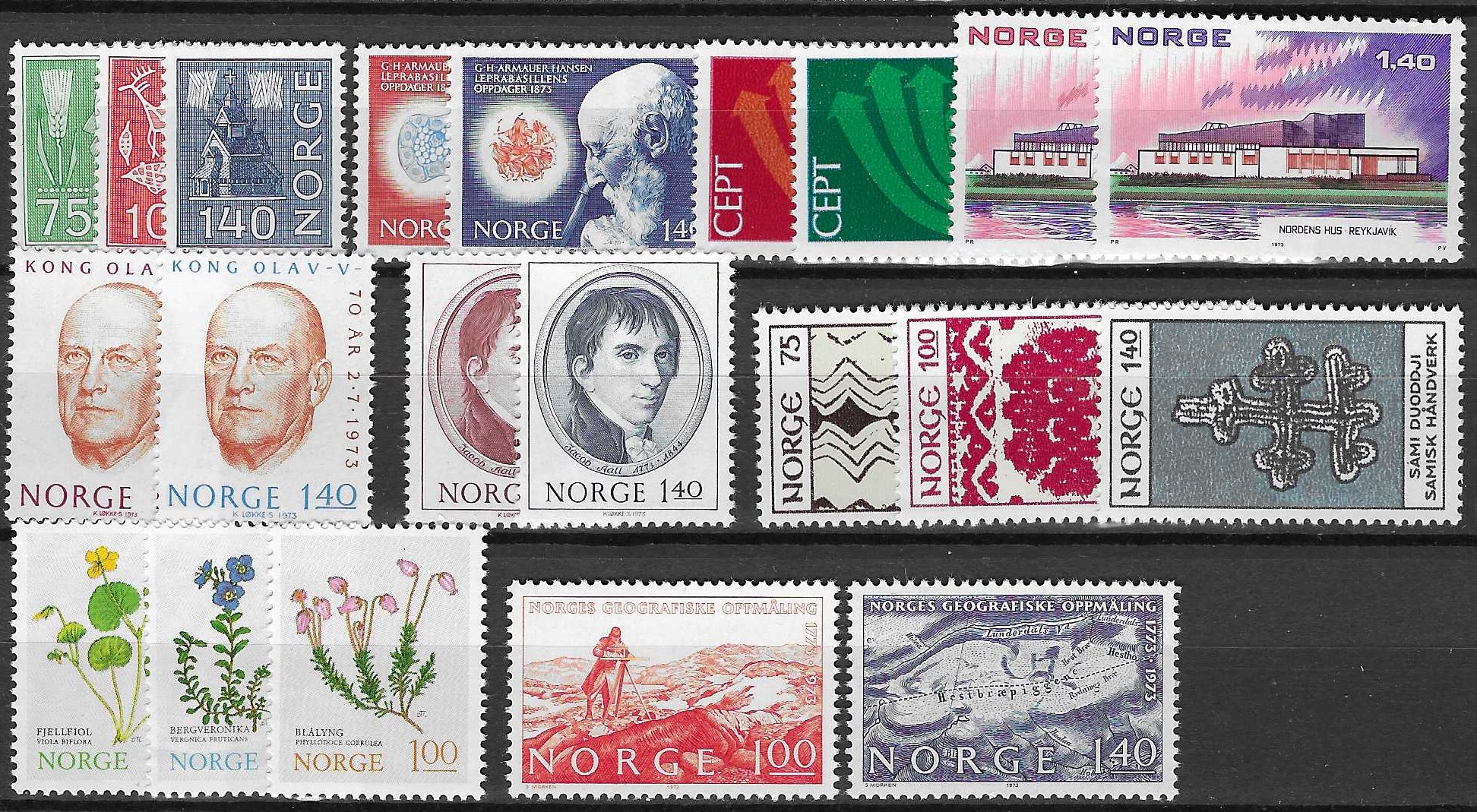 Norge 1973 komplet postfrisk - verdi 180 NOK
