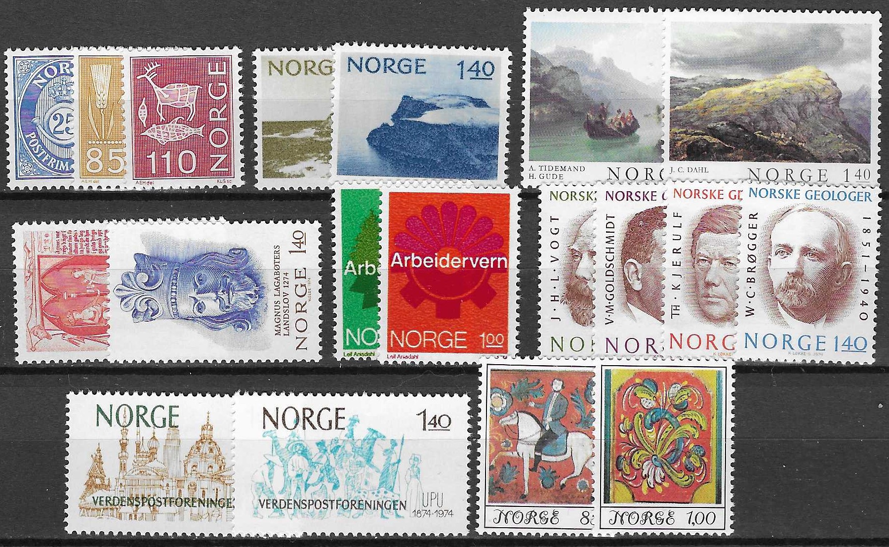 Norge 1974 komplet postfrisk - verdi 160 NOK
