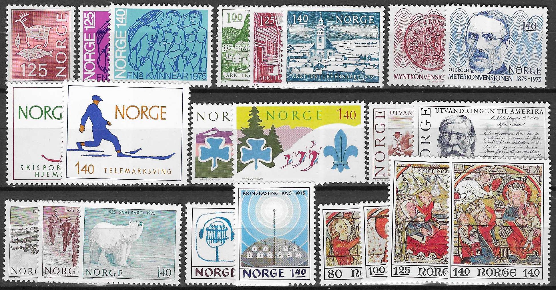Norge 1975 komplet postfrisk - verdi 170 NOK