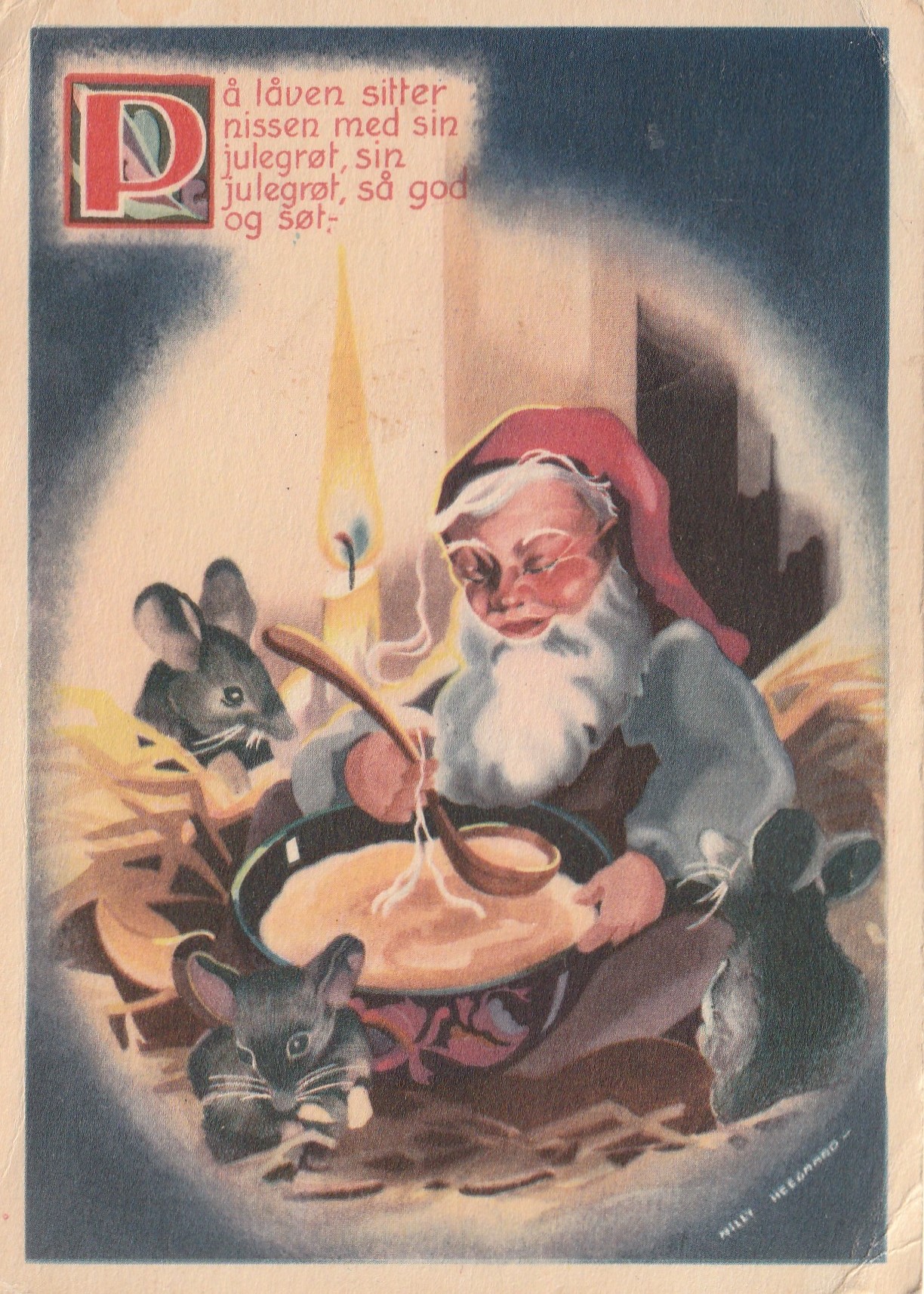 Eldre kort : Julesang.  Børrehaug & Rønning. Serie L. nr. 161 / Heegard. Pst