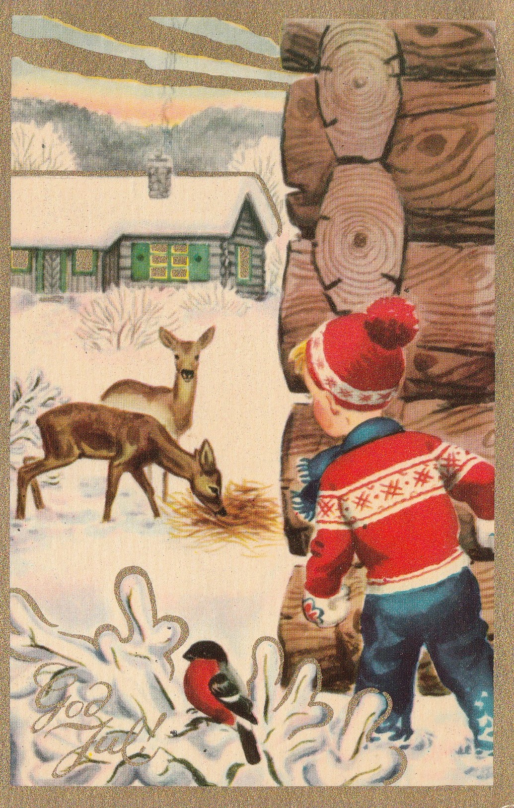 Eldre kort : God Jul .  Børrehaug & Remen Serie nr. S/5296 Pst Små