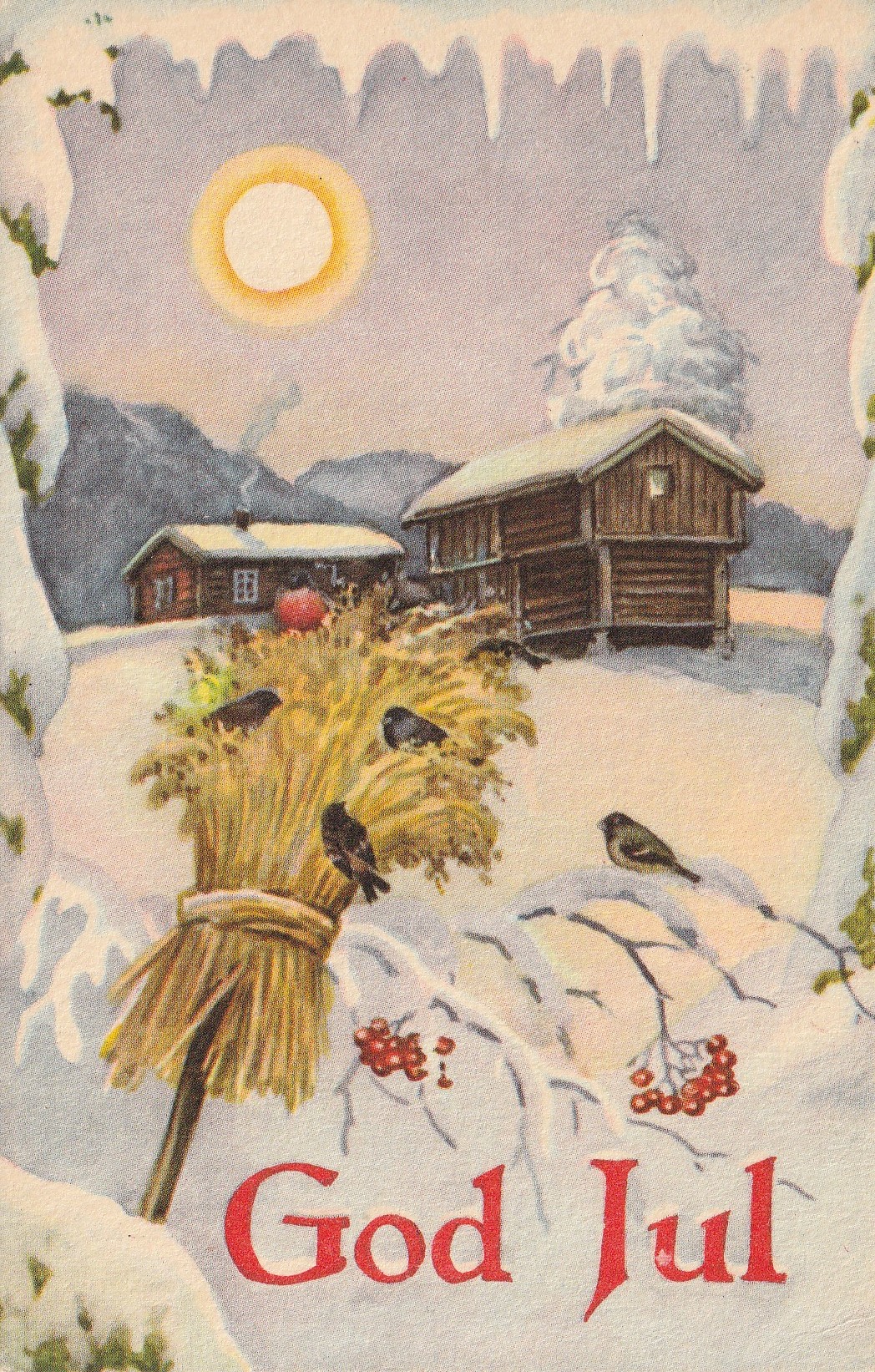 Eldre kort : God Jul . Oppi 598/2 Pst Små
