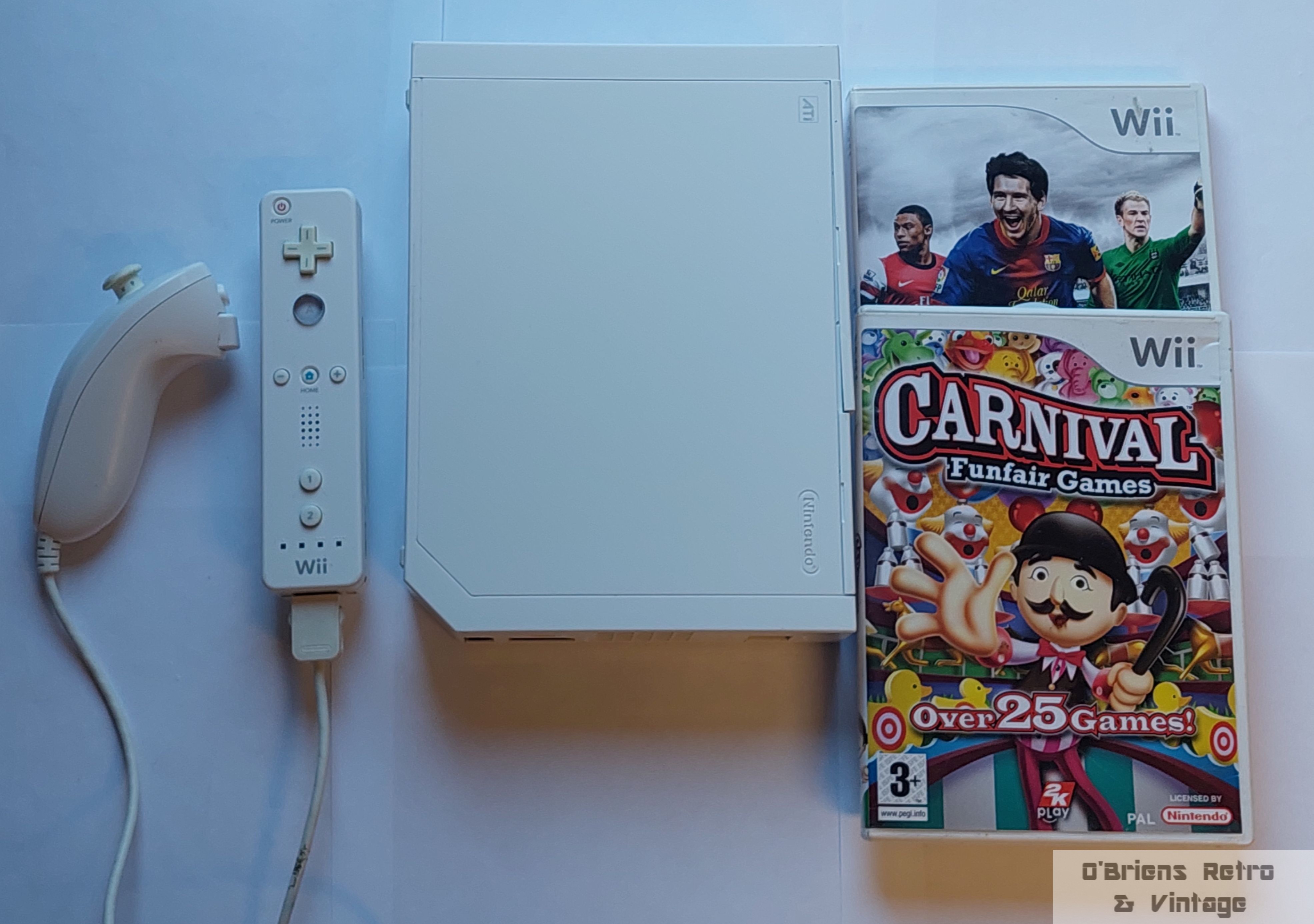 Komplett Nintendo Wii pakke (RVL-001) - Med kontroller, kabler & 2 spill