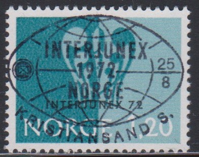 Nk 696. Kristiansand 25 8 1972. Interjunex 1972 (135.-).