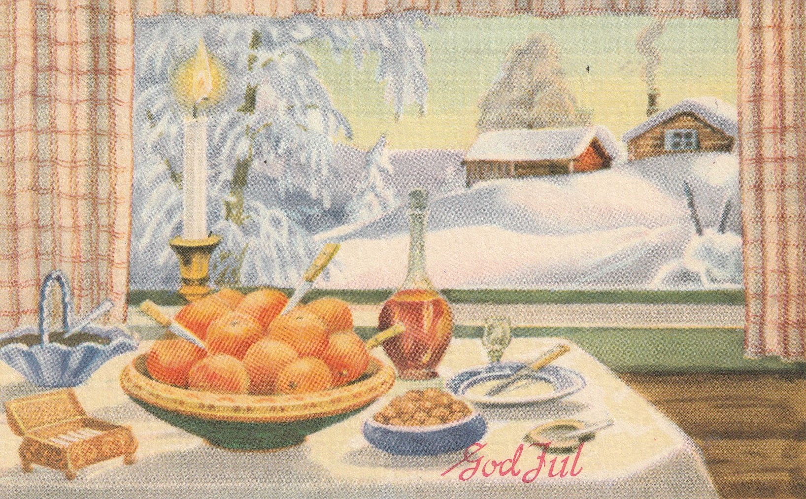 Eldre kort : God Jul .  Mittet Serie nr. 2845 Pst Små