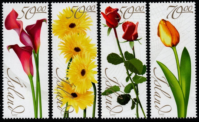 Island Afa: 1074-77 - Anledningsfrimerker. Blomster **