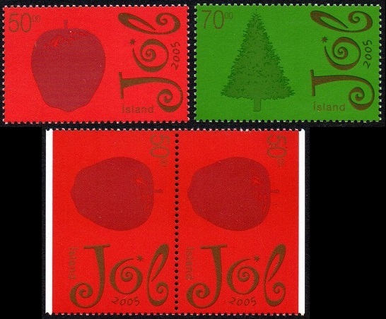Island Afa: 1098-99 + par - Julefrimerker 2005 **