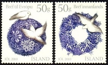 Island Afa: 1274-75 - Julefrimerker 2010 **