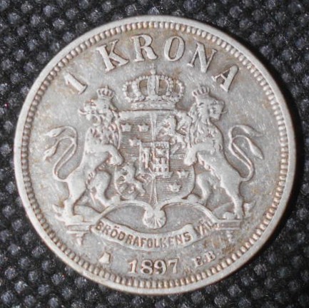Sverige 1 kr 1897 Sølv
