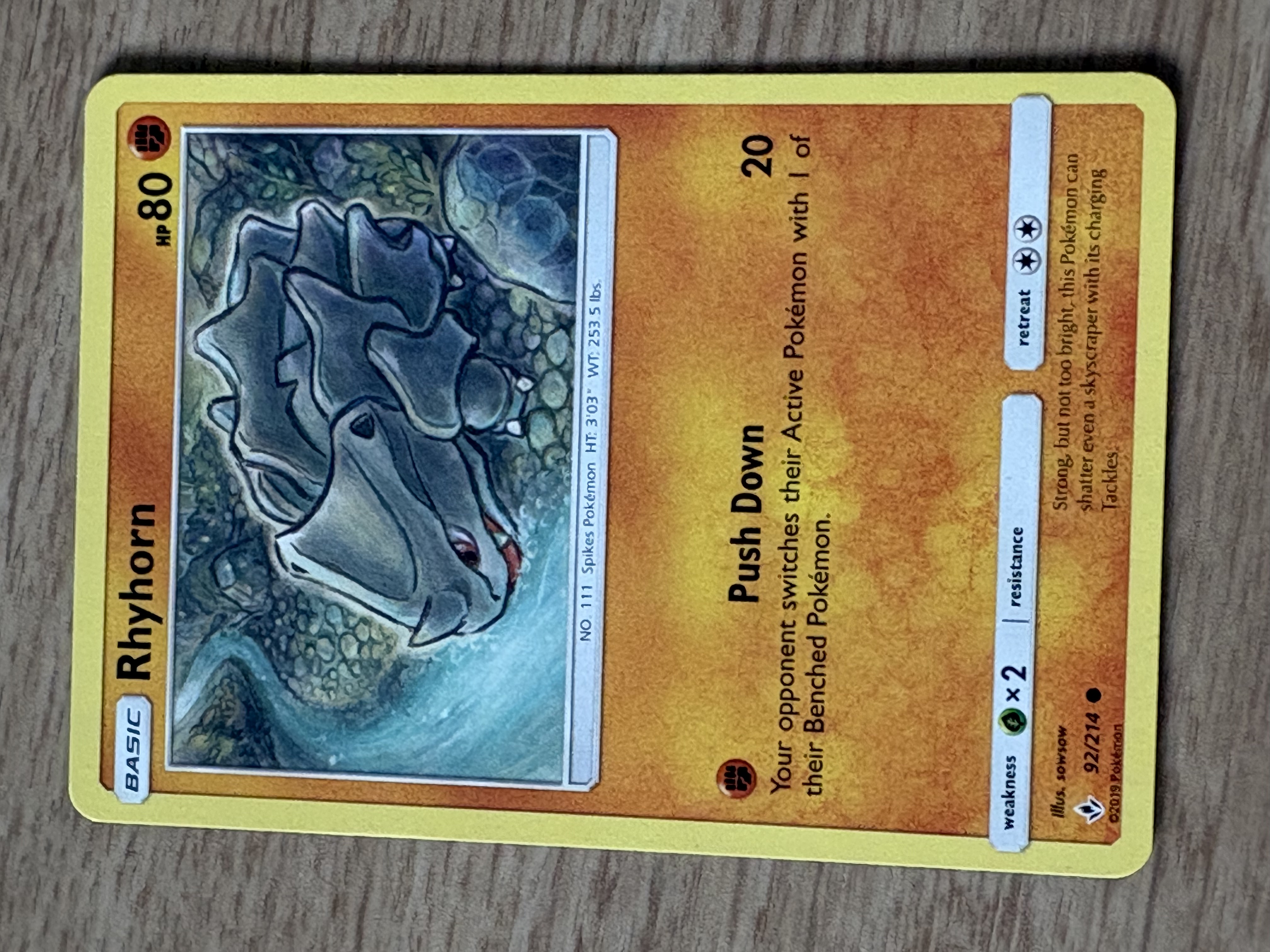 2019 - Rhyhorn - HP 80 - 92/214 - V