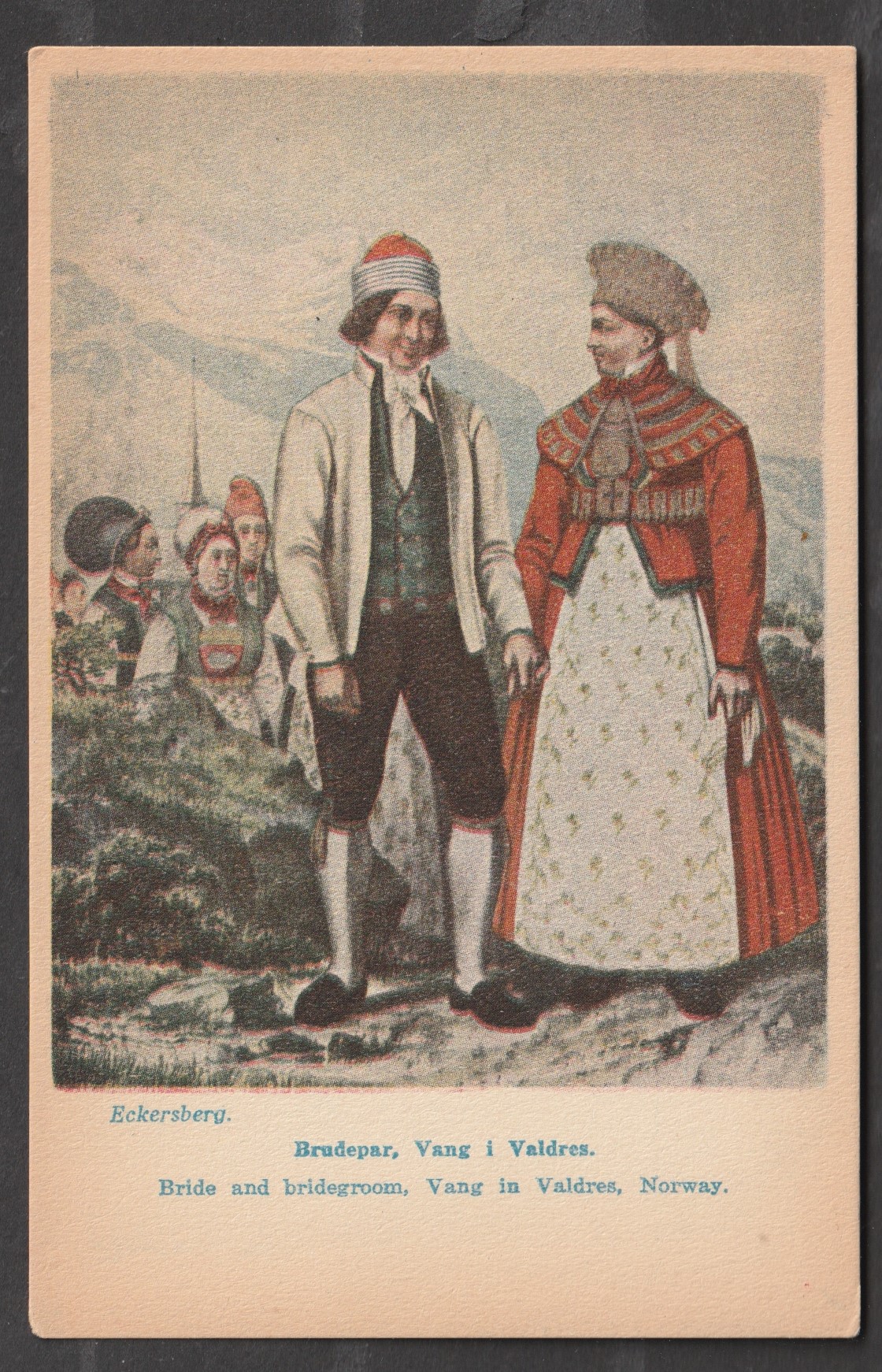 Eckersberg. Brudepar. Vang i Valdres. Peik Serie 3002